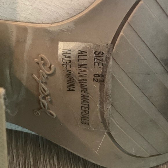 Cream Cutout/Lace-up Wedges, worn twice - Picture 7 of 8